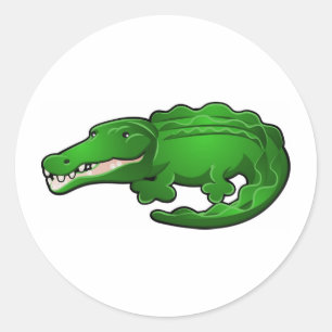 A Cute Alligator or Crocodile Cartoon Character Classic Round Sticker