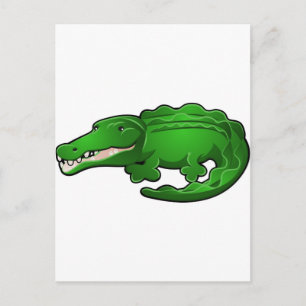A Cute Alligator or Crocodile Cartoon Character Postcard