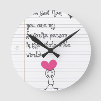 A cute and quirky doodle for mums. round clock
