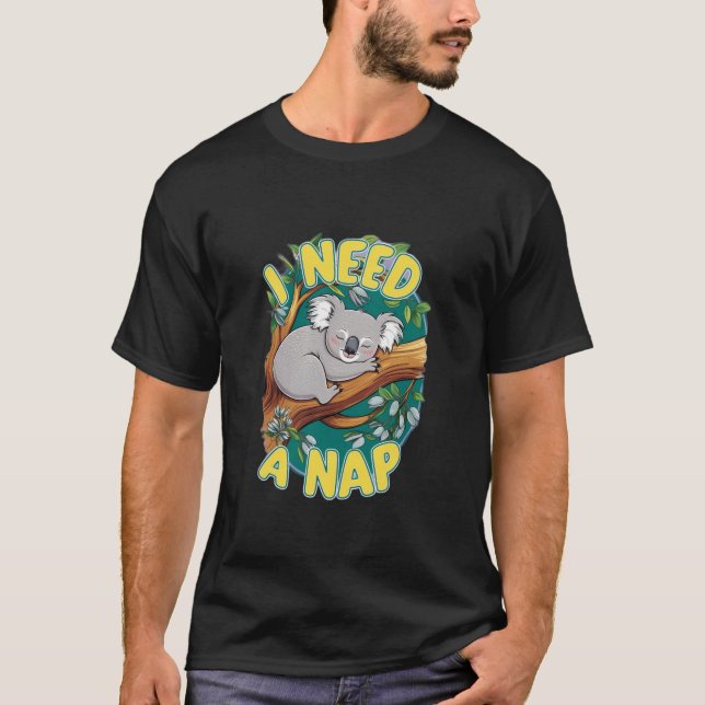 A cute and relatable design! This t-shirt features (Front)