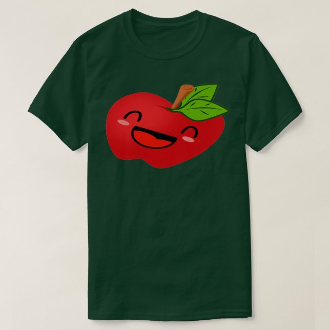 A cute apple Emoticon T-Shirt (Design Front)