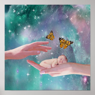 A cute baby boy in hand fantasy poster