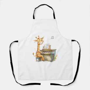 A Cute Baby Giraffe Plays The Guitar  Apron