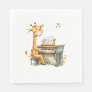 A Cute Baby Giraffe Plays The Guitar Napkin