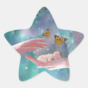 A cute baby in hand fantasy star sticker