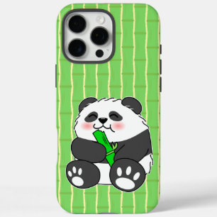 A Cute Baby Panda Eating Bamboo Stalk iPhone 16 Pro Max Case