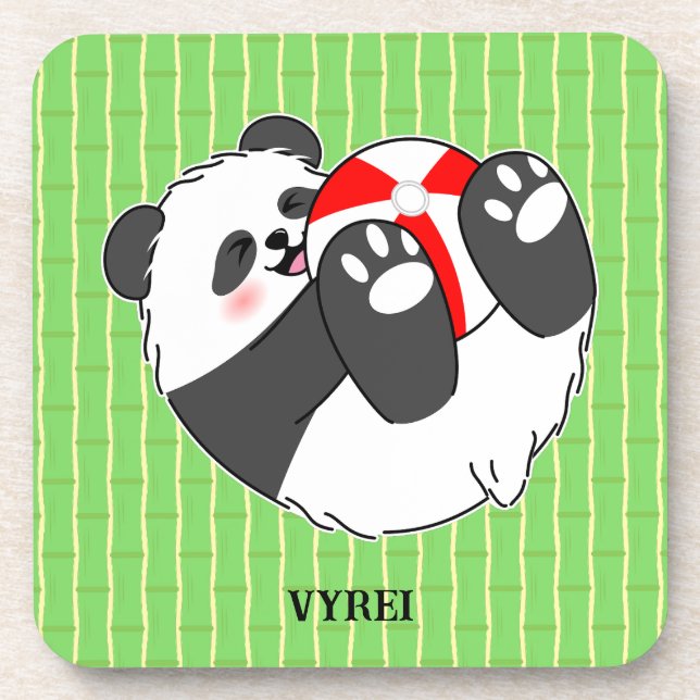 A Cute Baby Panda Playing with a Ball Coaster (Front)