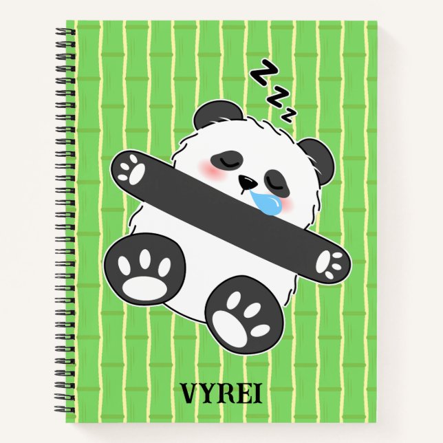 A Cute Baby Panda Sleeping Peacefully Notebook (Front)