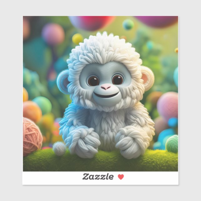 A cute baby Yeti made of yarn (Sheet)