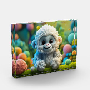 A cute baby Yeti made of yarn Photo Block