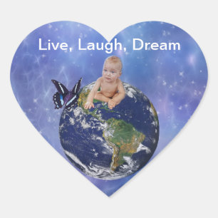 A cute baby's world dream heart sticker
