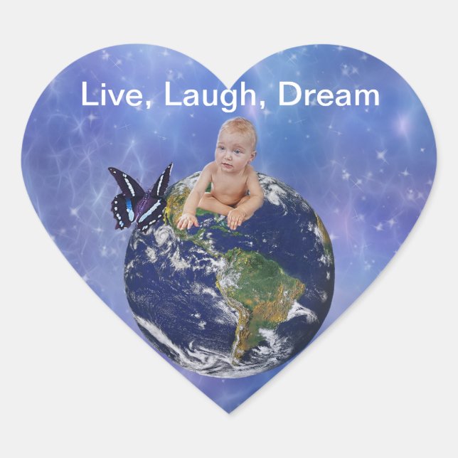 A cute baby's world dream heart sticker (Front)
