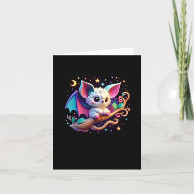 A Cute Bat In The Dark Night. Sticker  Card (Front)