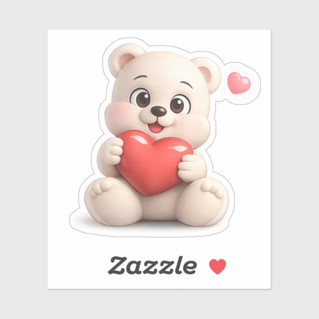 A cute bear character holding a heart. (Sheet)