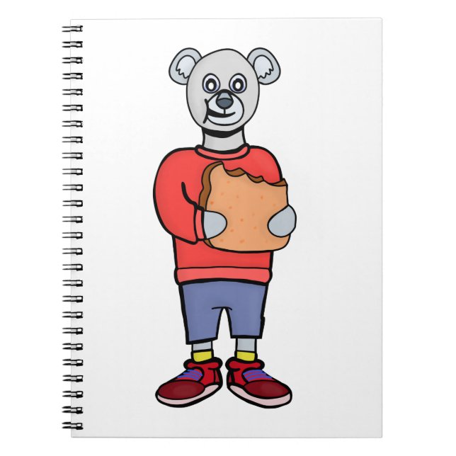 A Cute Bear Eating Bread Notebook (Front)