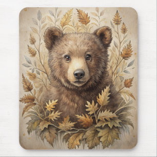 A Cute Bear in Forest Mouse Pad