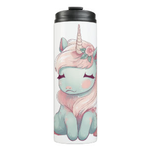 A cute beautiful proud unicorn thermal tumbler