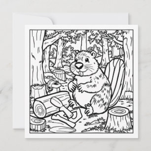 A Cute Beaver in the Woods