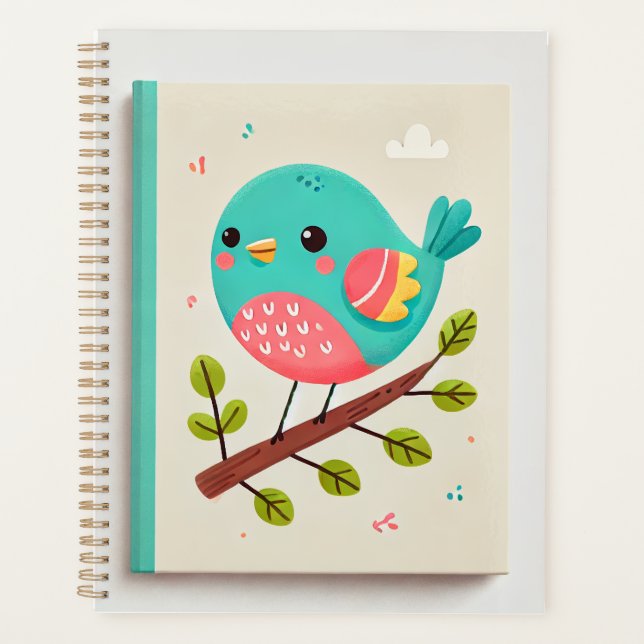a cute bird design note planner (Front)