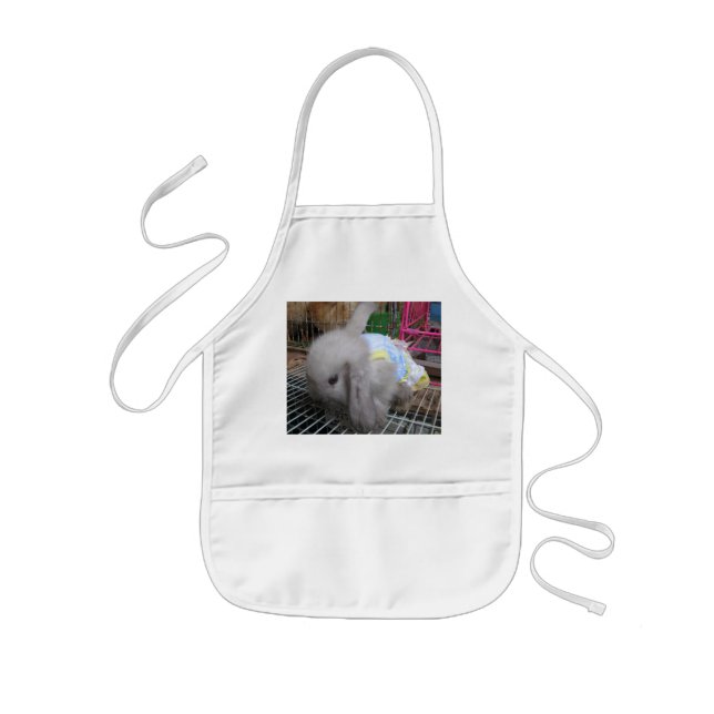 A Cute Bunny Rabbit in a Dress Kids Apron (Front)