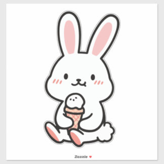 a cute bunny with ice cream 