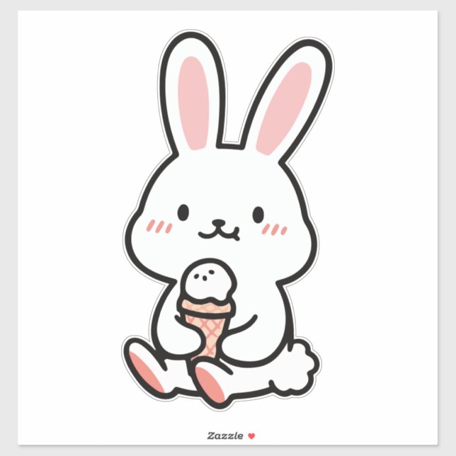 a cute bunny with ice cream  (Sheet)