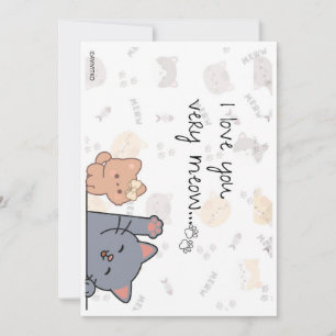 A cute card of I love you very  Meow and Kitty