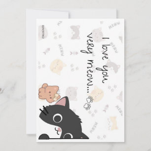 A cute card of I love you very  Meow and Kitty