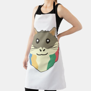 A Cute Cartoon Animal with a Multicolored Scarf Apron