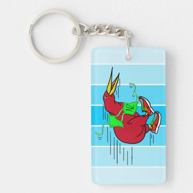 A cute cartoon Kiwi running wearing shoes Key Ring (Front)