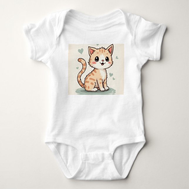 a cute cat baby bodysuit (Front)