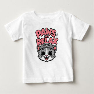 a cute cat face  baby T-Shirt