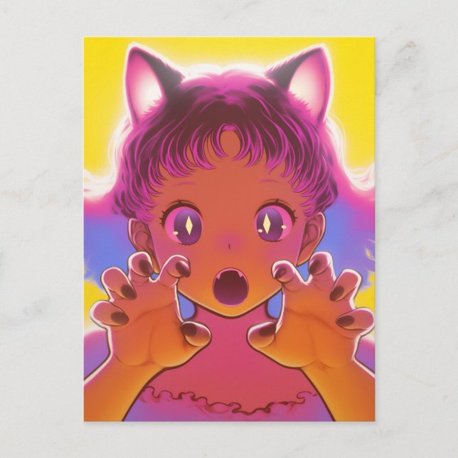 A Cute Cat Girl Postcard (Front)