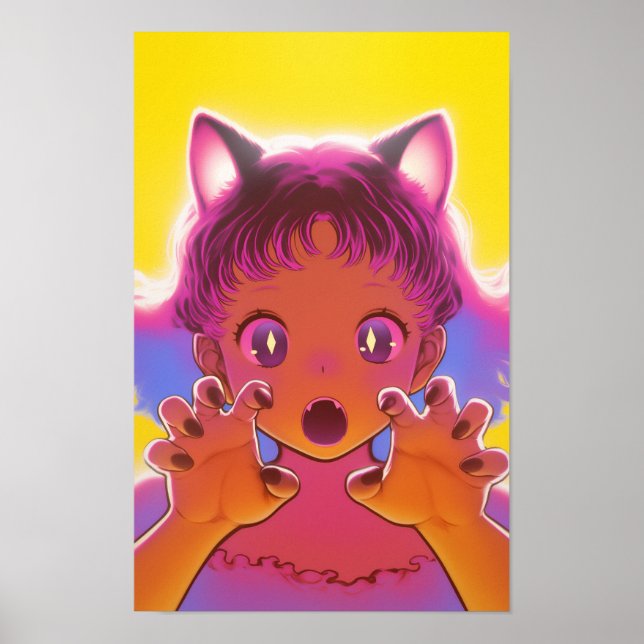 A Cute Cat Girl Poster (Front)