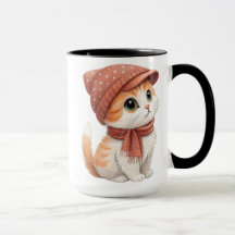 A Cute Cat, Hat And Scarf Pastel Colour