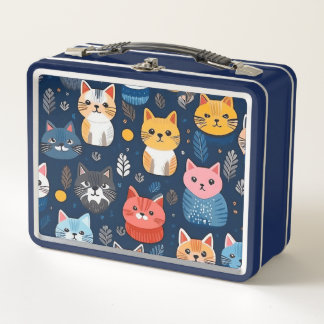 a cute cat's lunch bag metal lunch box