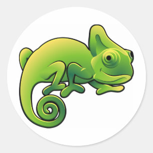 A cute chameleon lizard classic round sticker