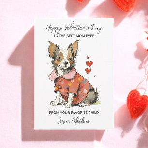  A cute Chihuahua on a Valentine's Day card, Holiday Card