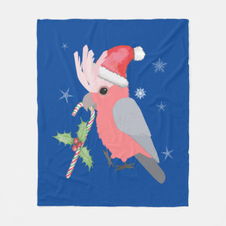  A cute Christmas galah cockatoo Fleece Blanket