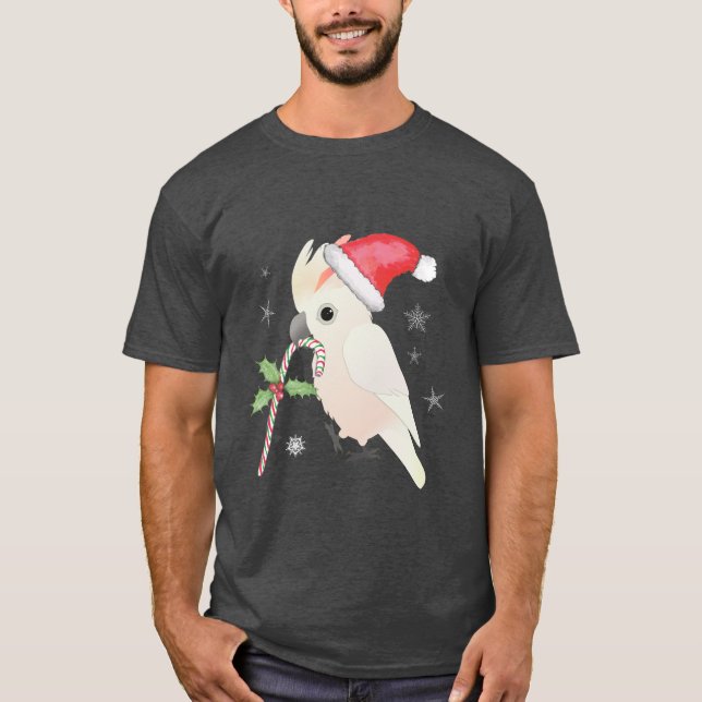 A cute Christmas salmon crested cockatoo T-Shirt (Front)