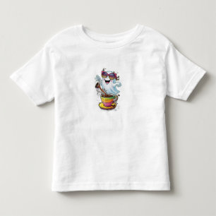 A cute, clumsy ghost spilling coffee toddler T-Shirt