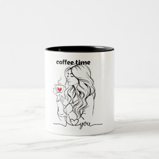 A cute Coffee time Two-Tone Coffee Mug