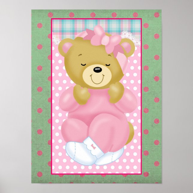 A Cute Cuddly Bear Dressed in Pink Poster (Front)
