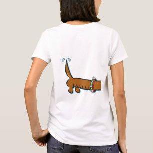 A Cute Dachshund wearing reindeer Antlers T-Shirt