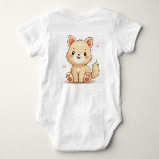 a cute dog and baby clothes baby bodysuit