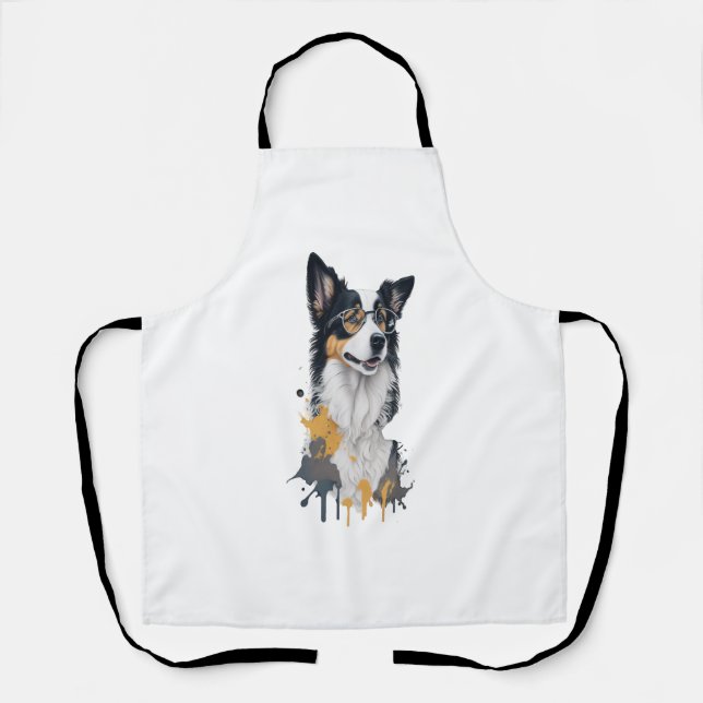 A cute dog Border Collie Apron (Front)
