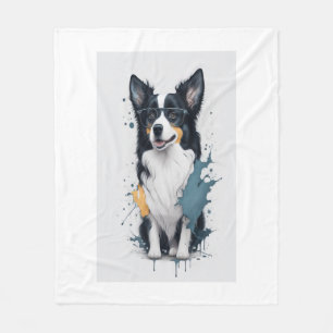 A cute dog Border Collie Fleece Blanket
