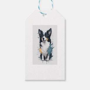 A cute dog Border Collie Gift Tags
