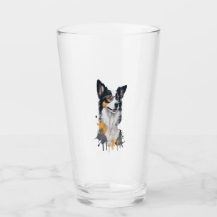 A cute dog Border Collie Glass