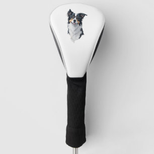 A cute dog Border Collie Golf Head Cover